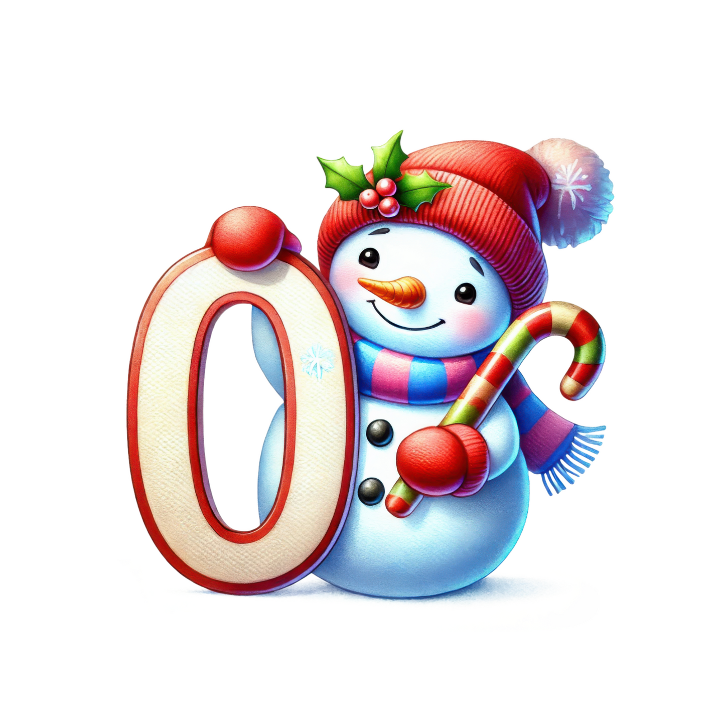 Customizable Cute Snowman Number Ornaments