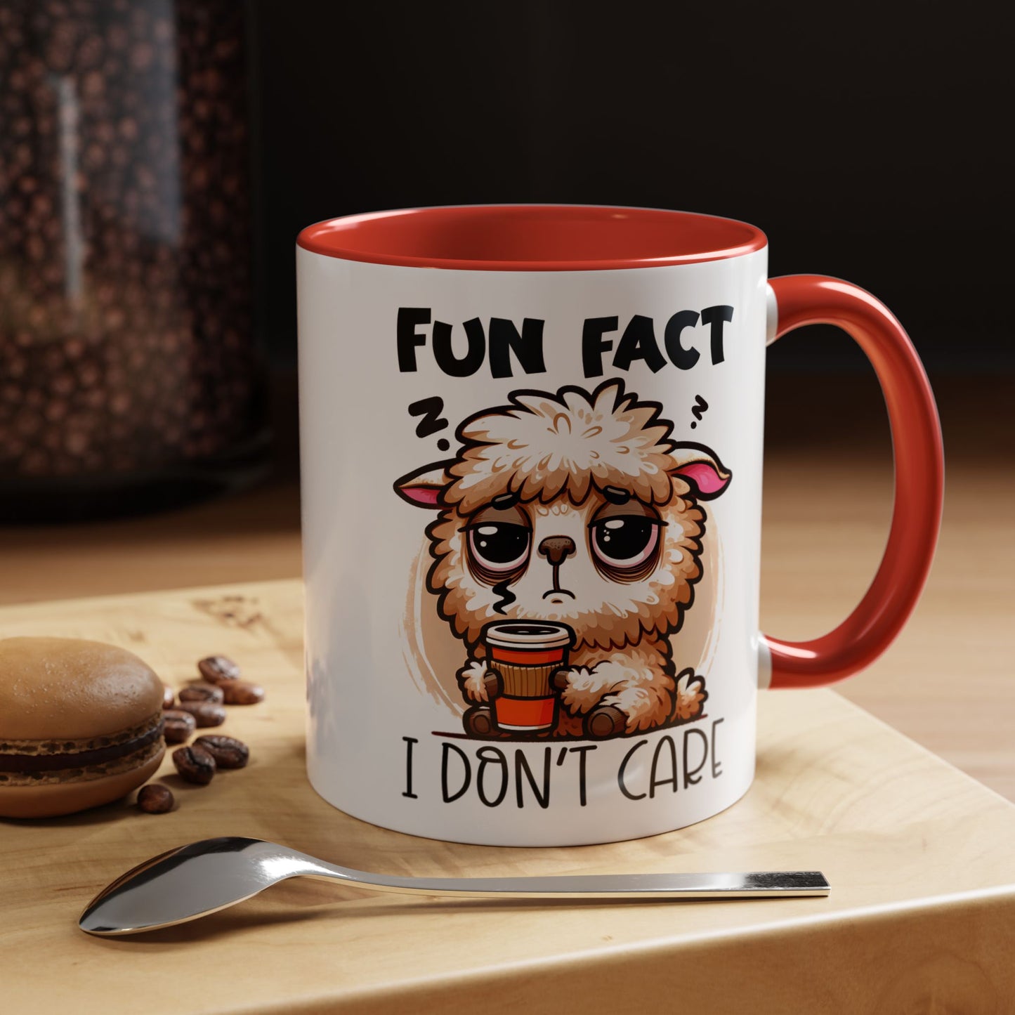 Funny Animal Accent Coffee Mug - 'Fun Fact: I Don't Care'