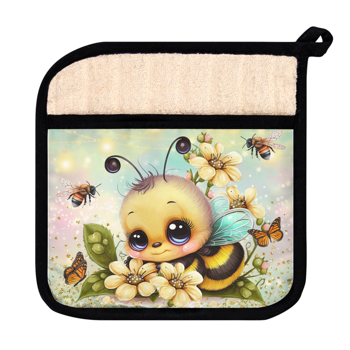 Cute Bee Pot Holder with Pocket