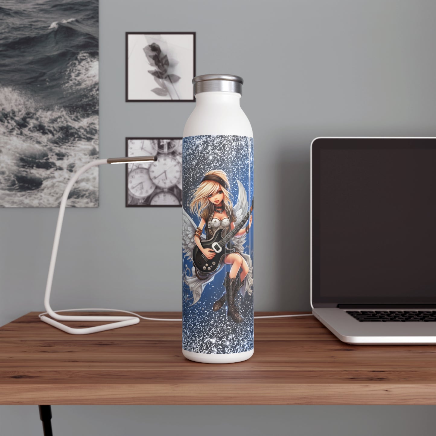 Fairy guitar 1 Slim Water Bottle