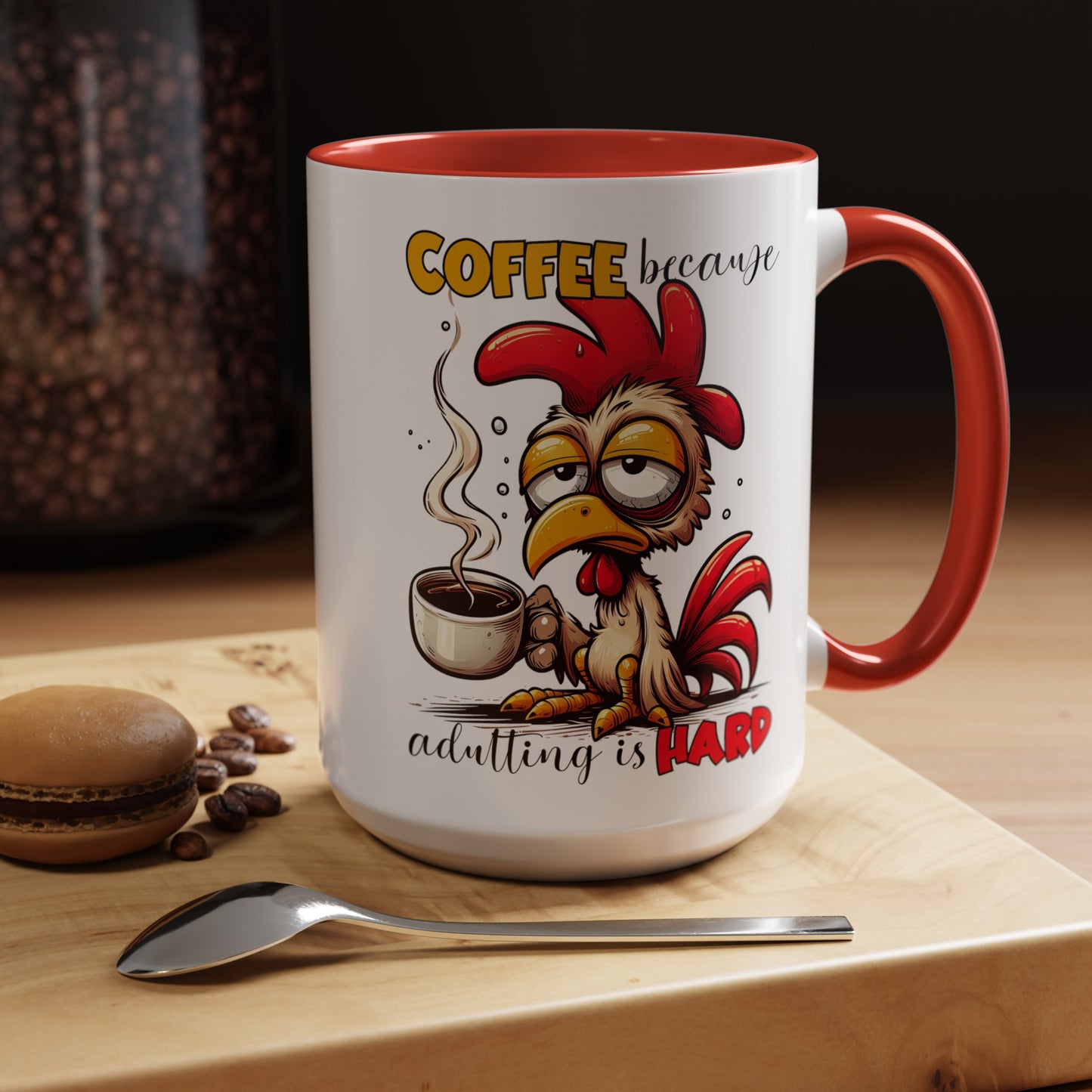 Adulting is Hard Accent Coffee Mug (11, 15oz)