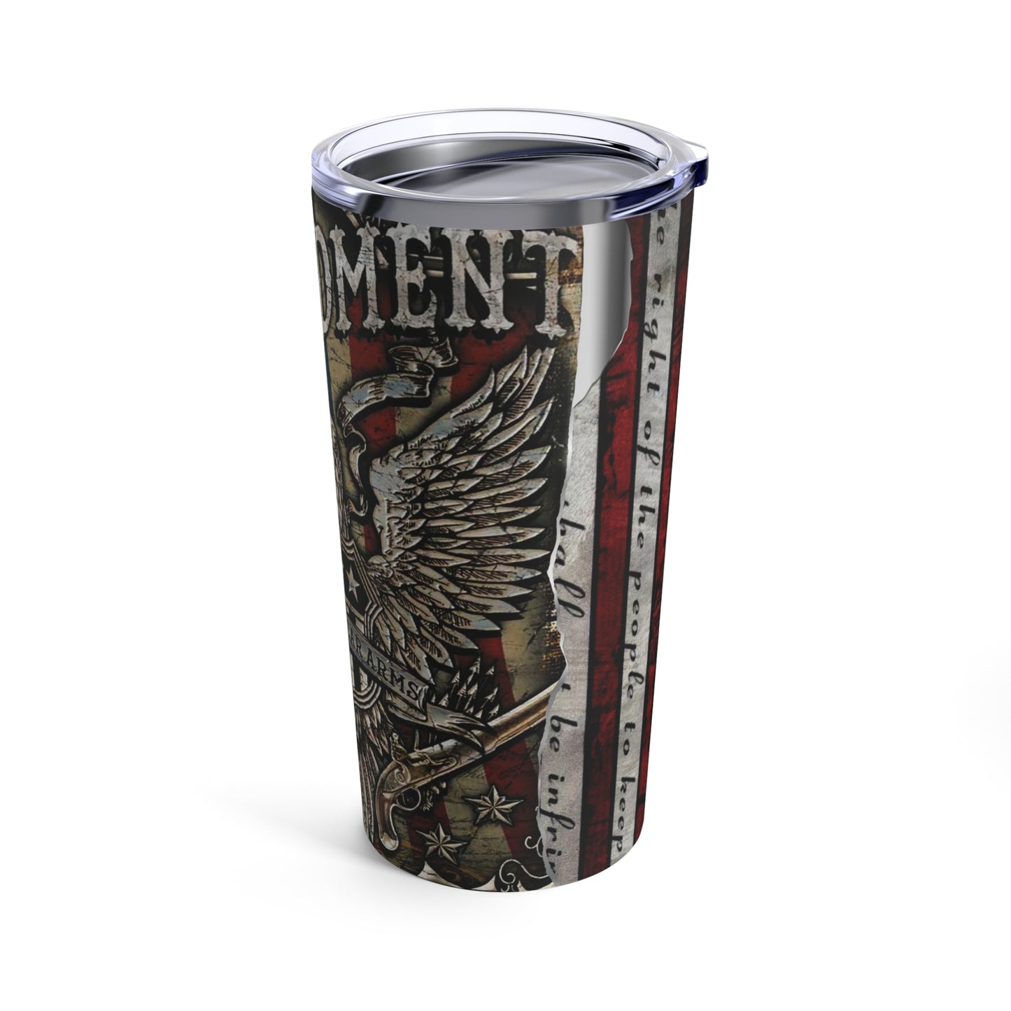 2nd Amendment Skinny Steel Tumbler with Straw, 20oz