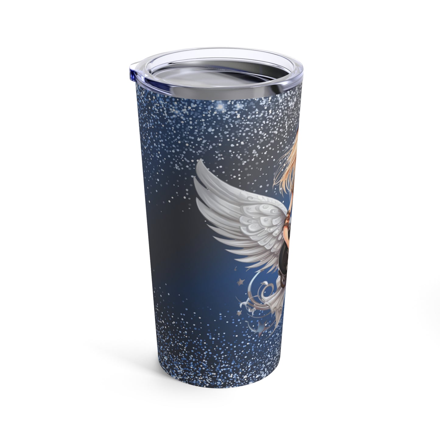 Fairy Guiter Girl 1 Skinny Steel Tumbler with Straw, 20oz