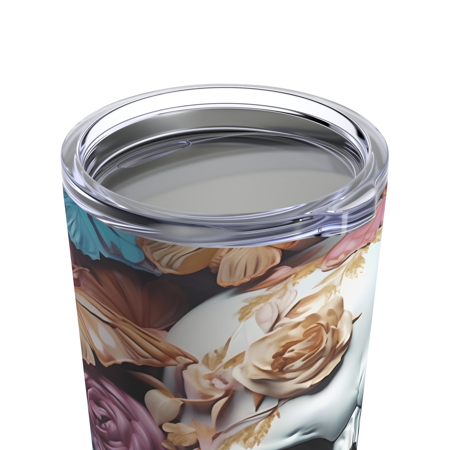 Skull and Butterfly 1 Skinny Steel Tumbler with Straw, 20oz