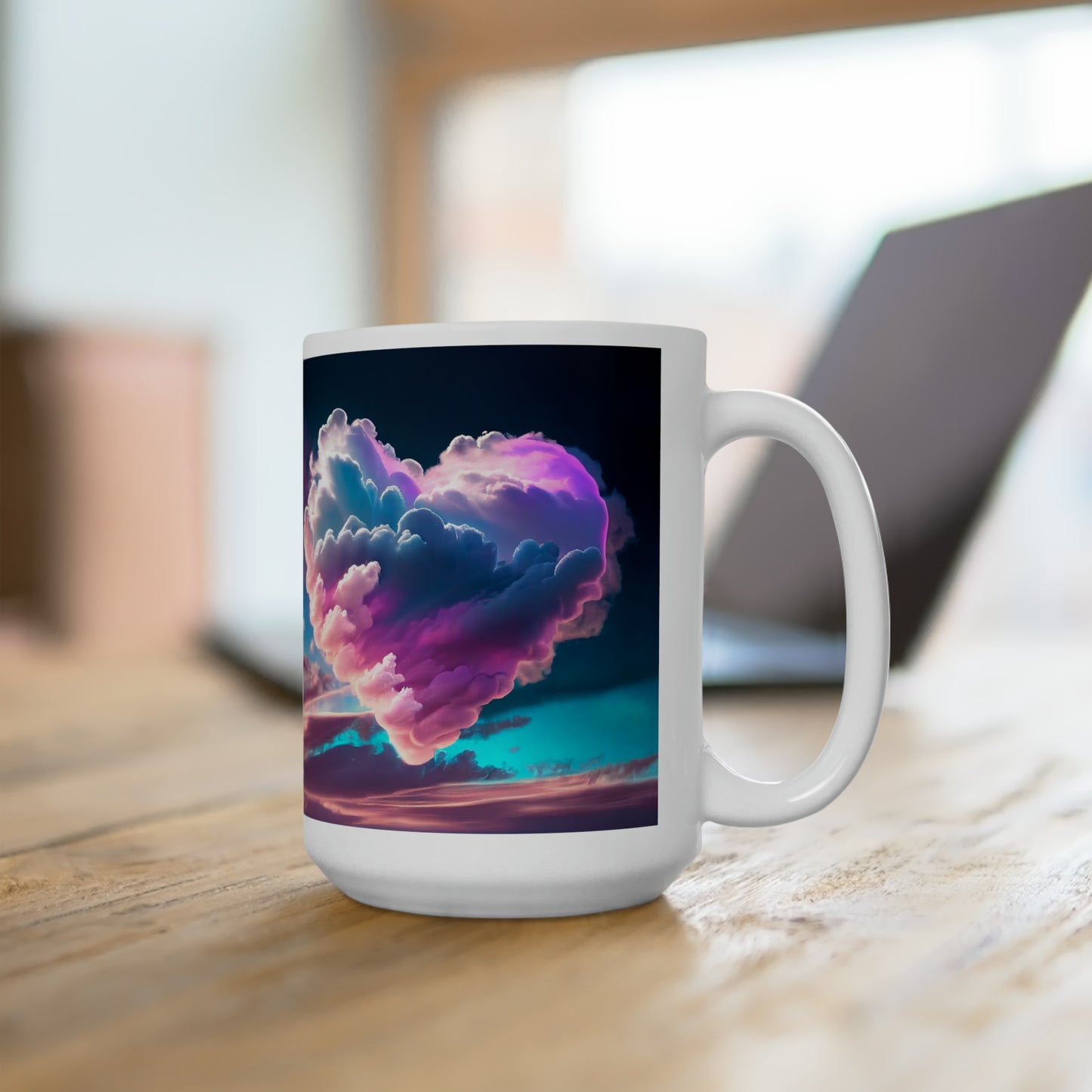 Colorful Clouds Hearts Ceramic Mug 15oz