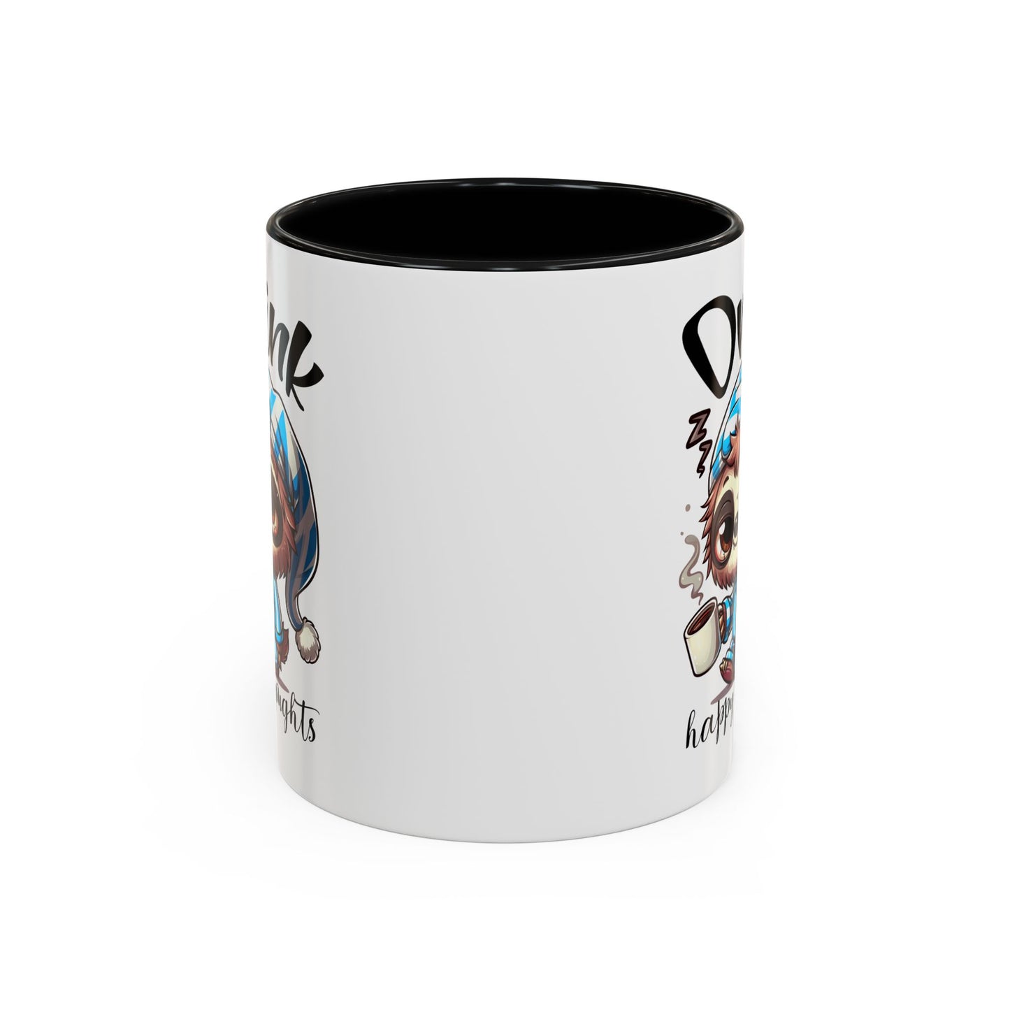Drink Happy Thoughts Sloth Accent Coffee Mug – Perfect for Cozy Moments and Happy Thoughts