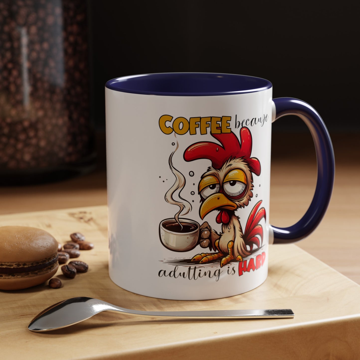 Adulting is Hard Accent Coffee Mug (11, 15oz)