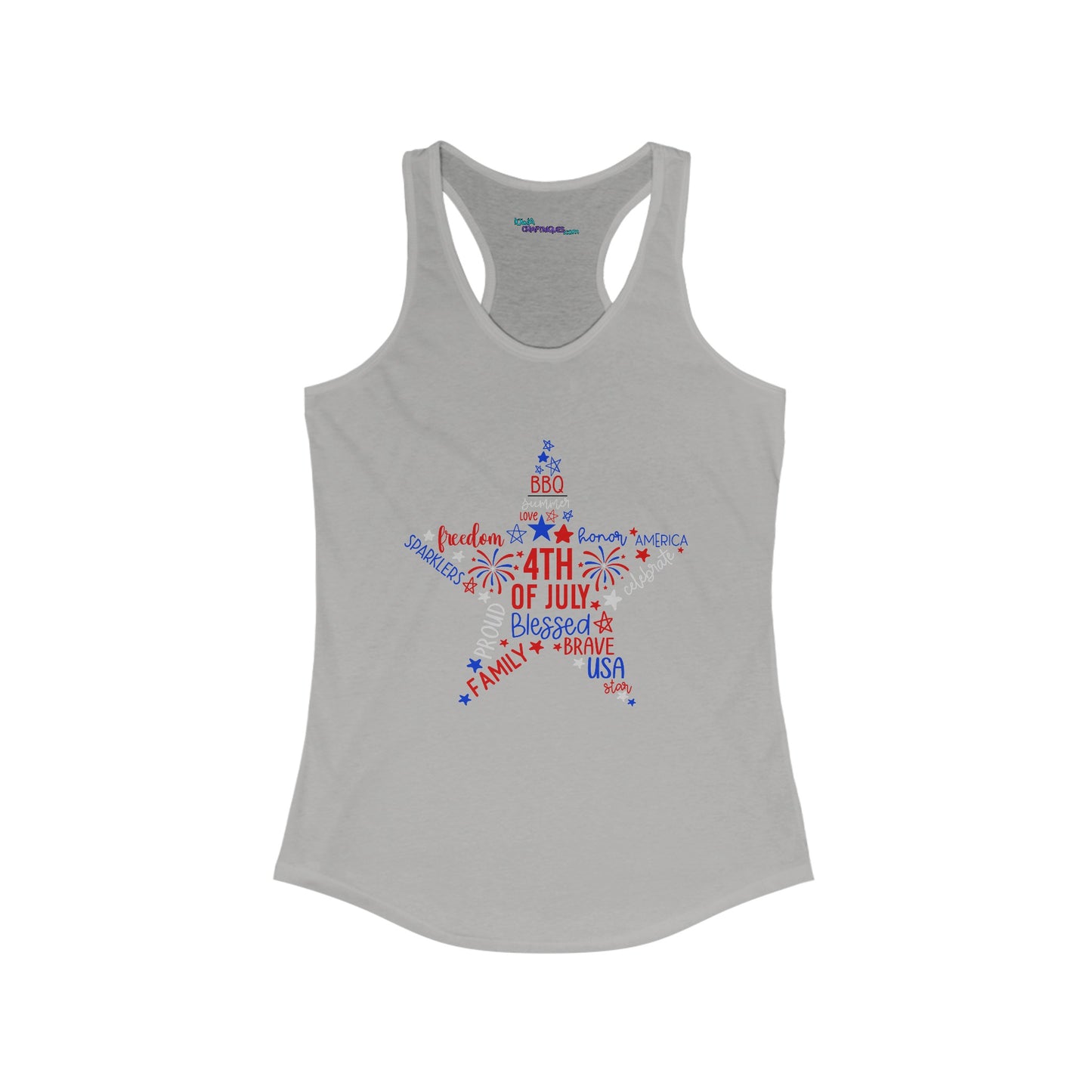 4th July Star Women's Ideal Racerback Tank