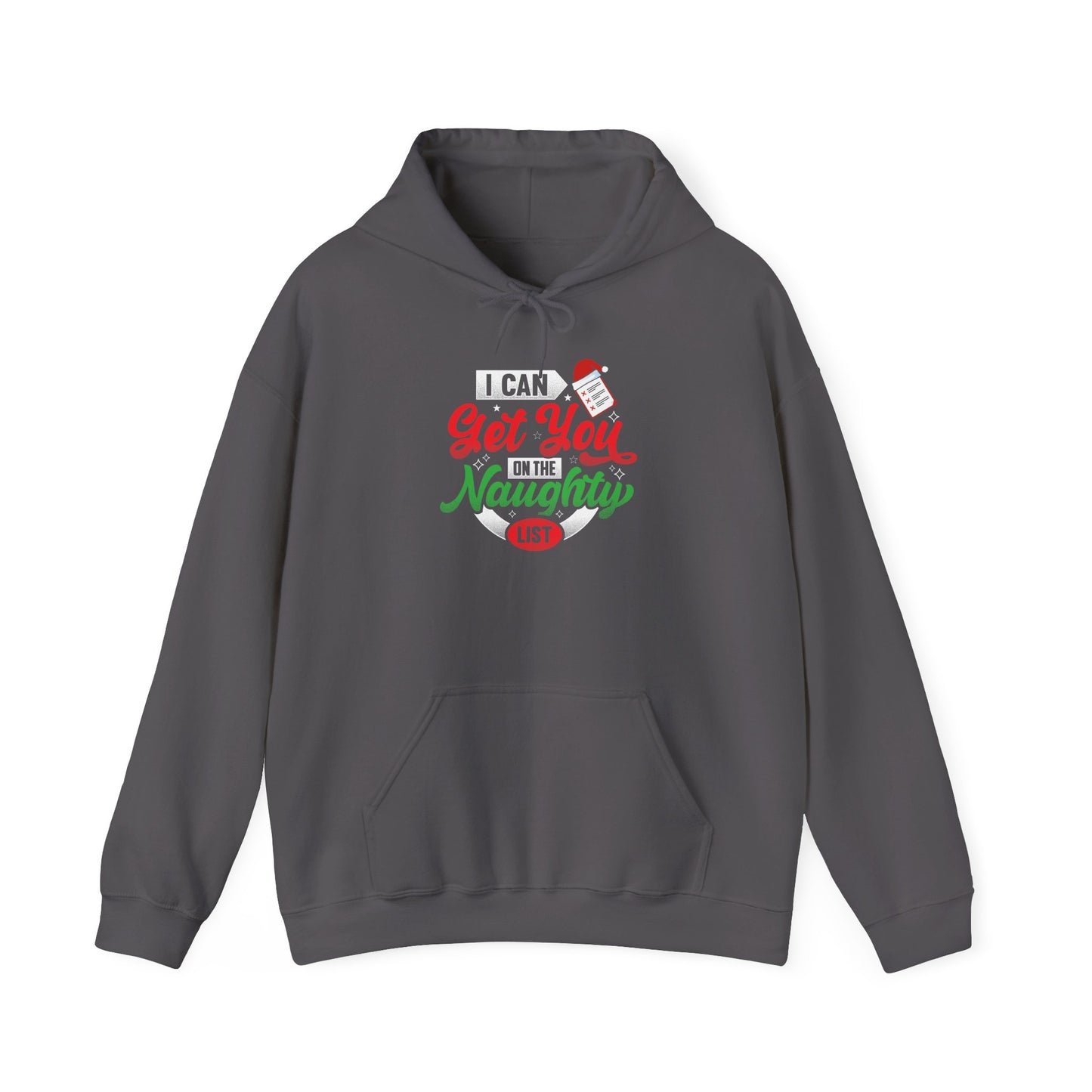 Funny Christmas Hoodie - "I Can Get You on the Naughty List" Unisex Heavy Blend Sweatshirt