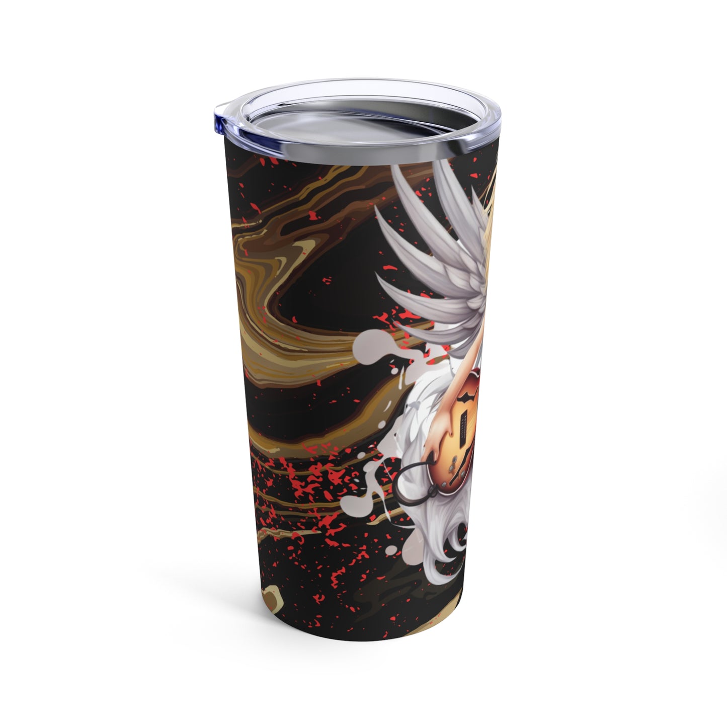 Fairy guitar 3 Skinny Steel Tumbler with Straw, 20oz