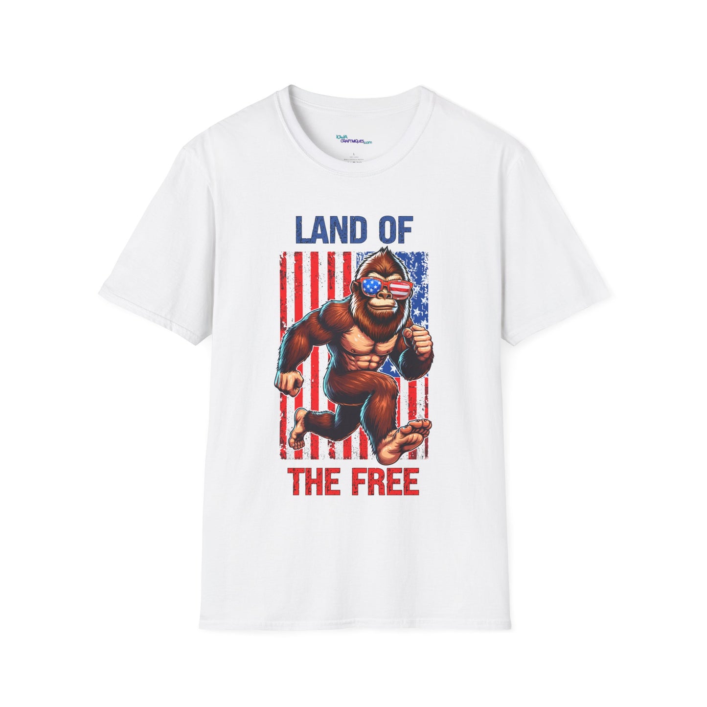 Land of the Free Bigfoot Unisex Softstyle T -Shirt