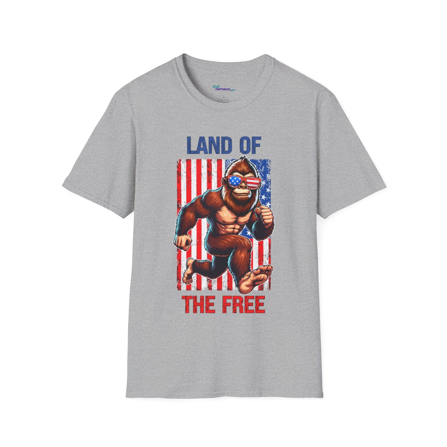 Land of the Free Bigfoot Unisex Softstyle T -Shirt
