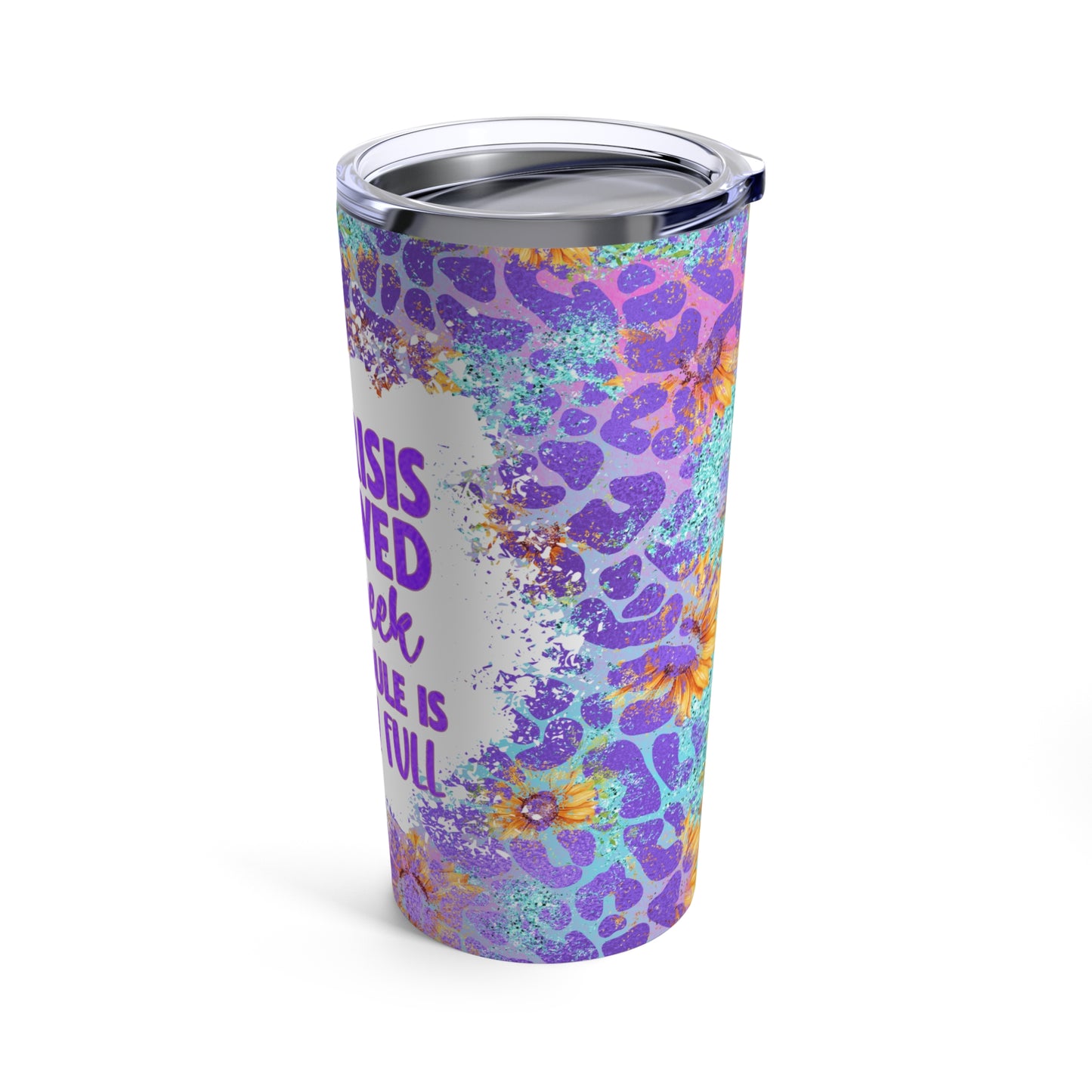 No Crisis Skinny Steel Tumbler with Straw, 20oz