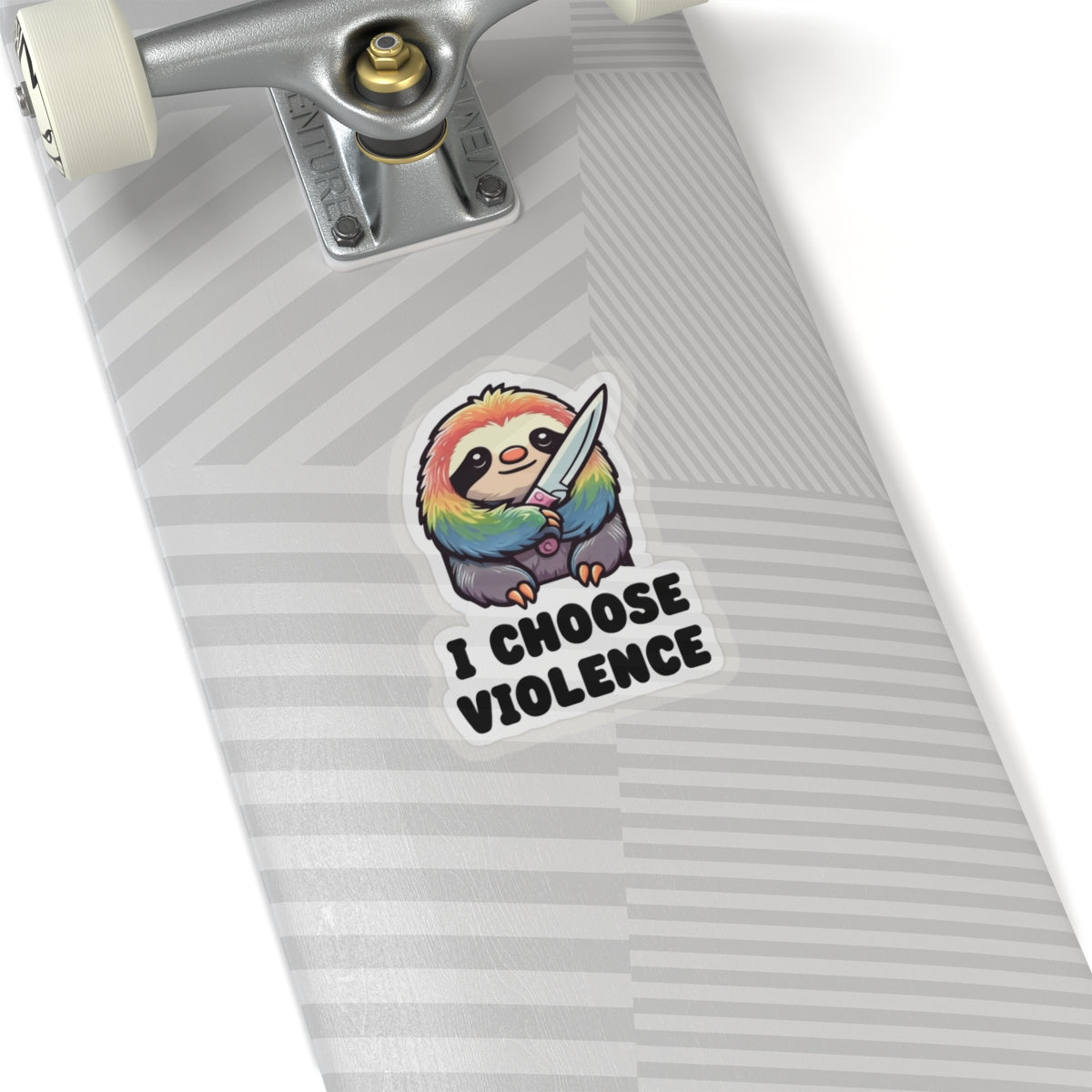 Funny Sloth Kiss-Cut Sticker - "I Choose Violence" - Cute and Quirky Decor for Laptops, Water Bottles, and More
