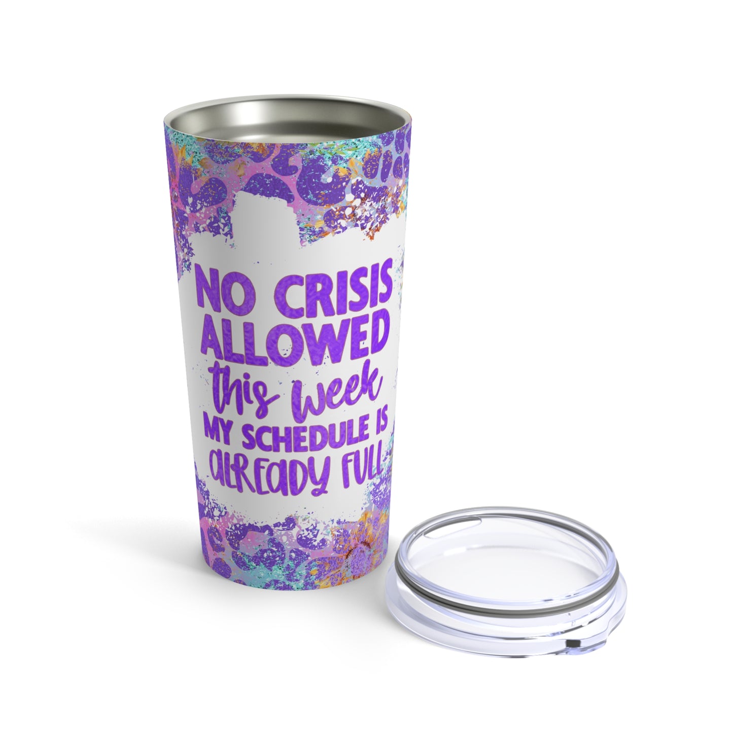 No Crisis Skinny Steel Tumbler with Straw, 20oz