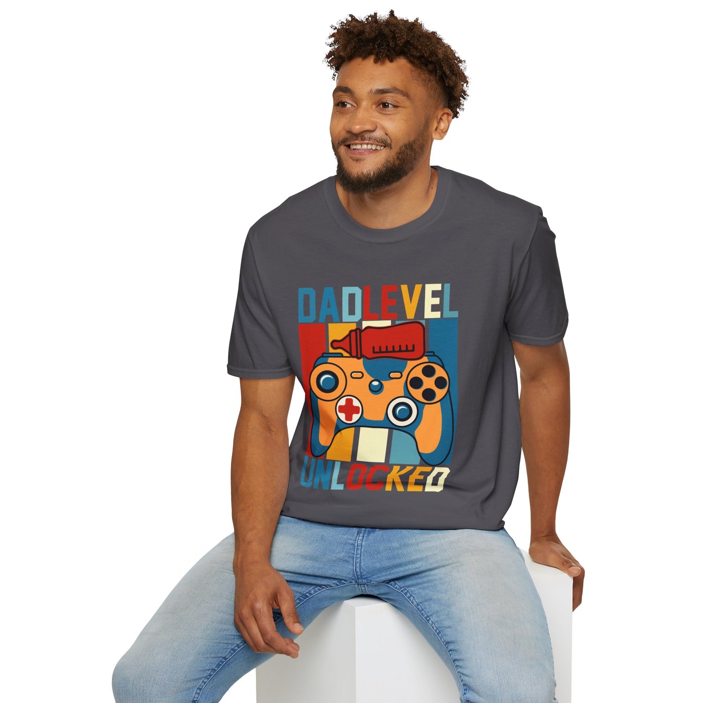 Dad Level Unlocked Unisex Softstyle T -Shirt