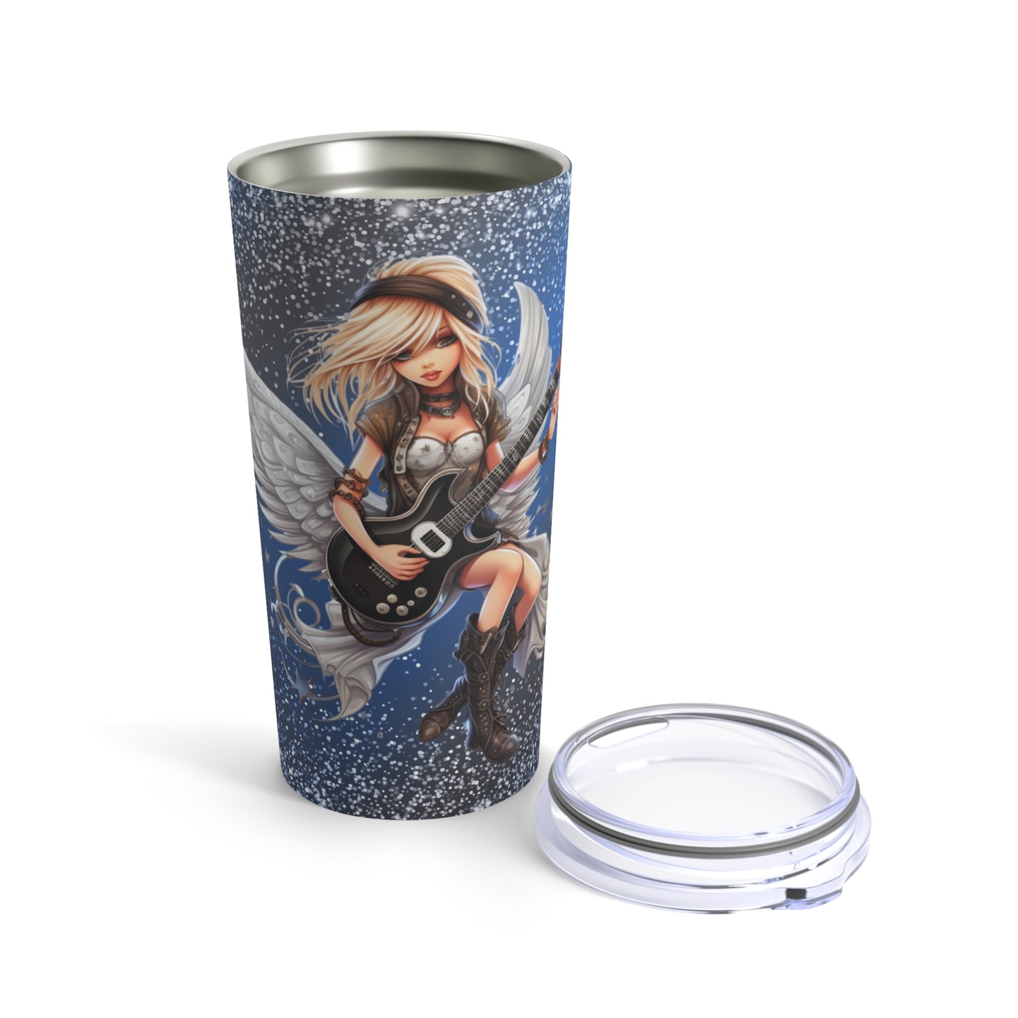 Fairy Guiter Girl 1 Skinny Steel Tumbler with Straw, 20oz