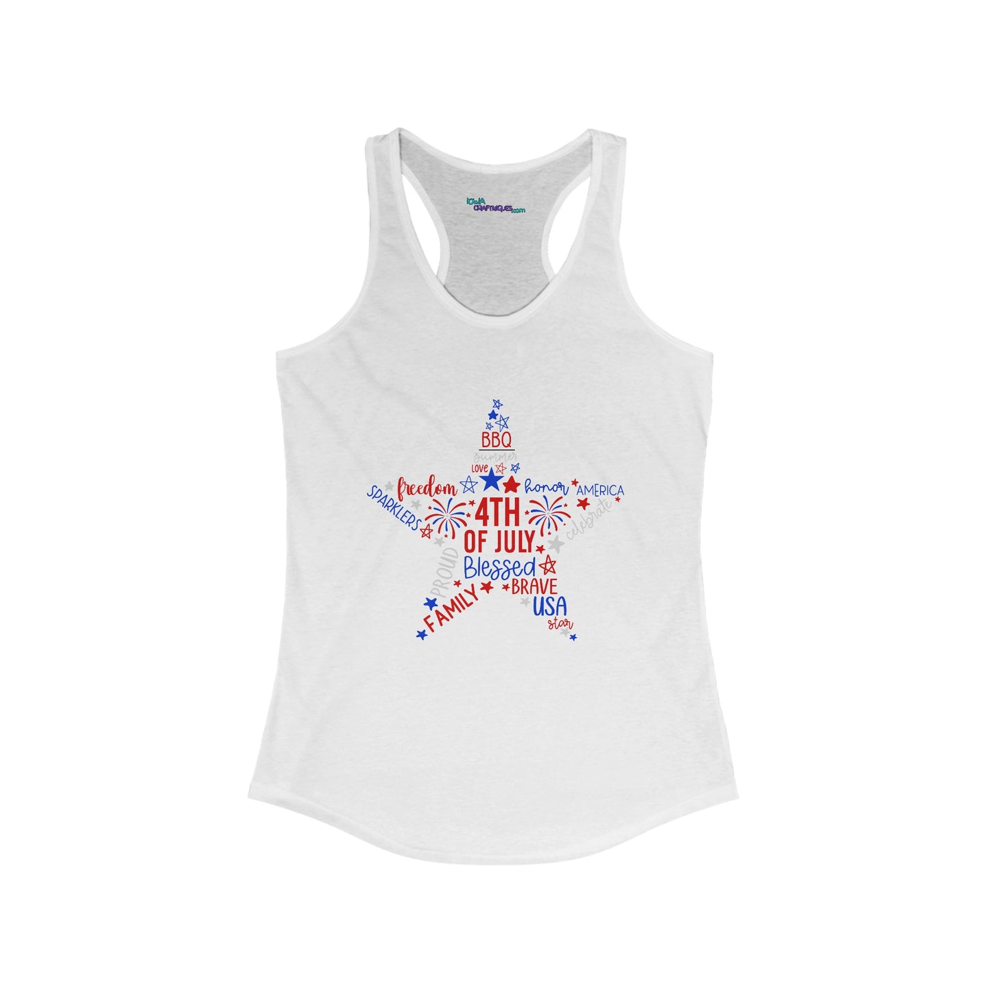 4th July Star Women's Ideal Racerback Tank