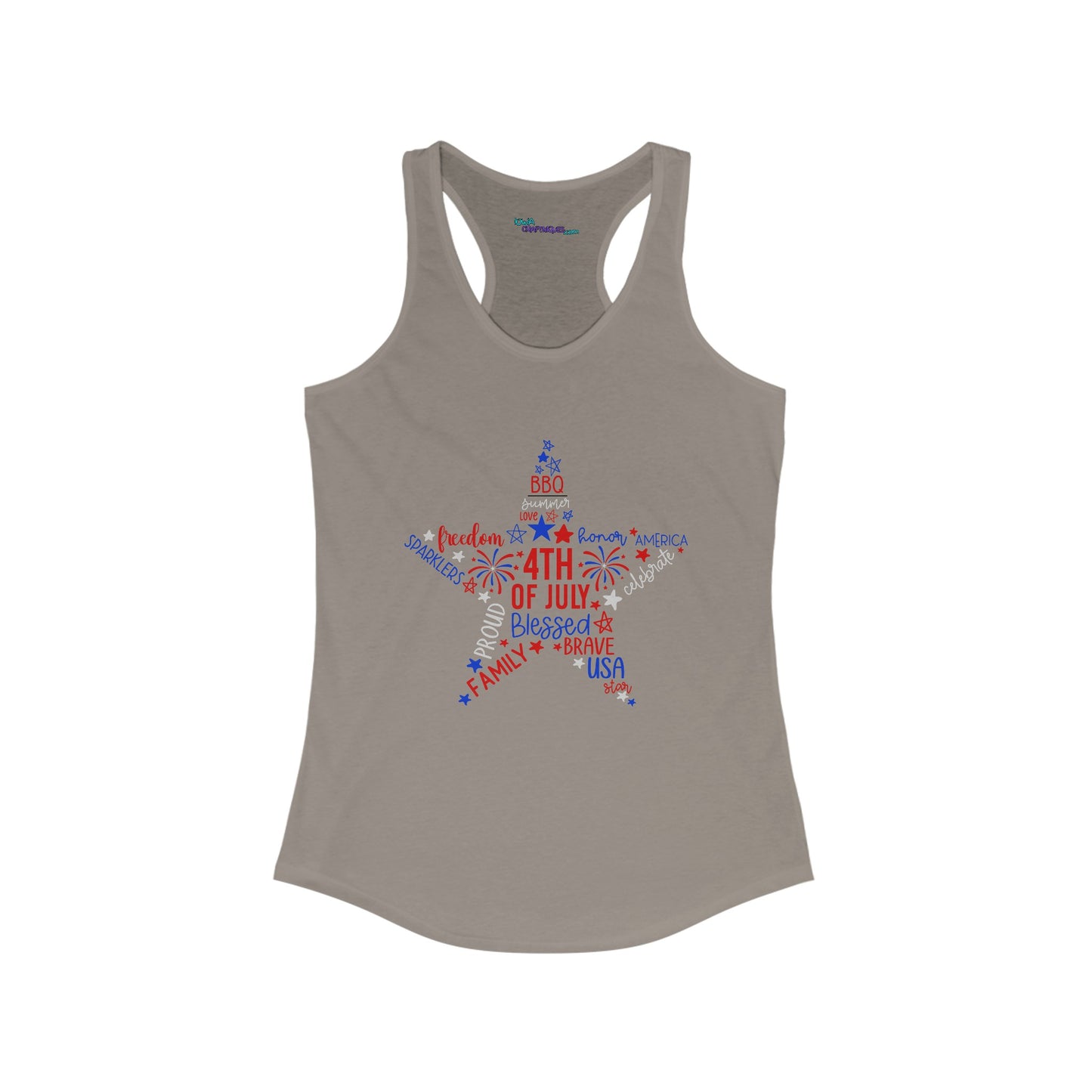 4th July Star Women's Ideal Racerback Tank