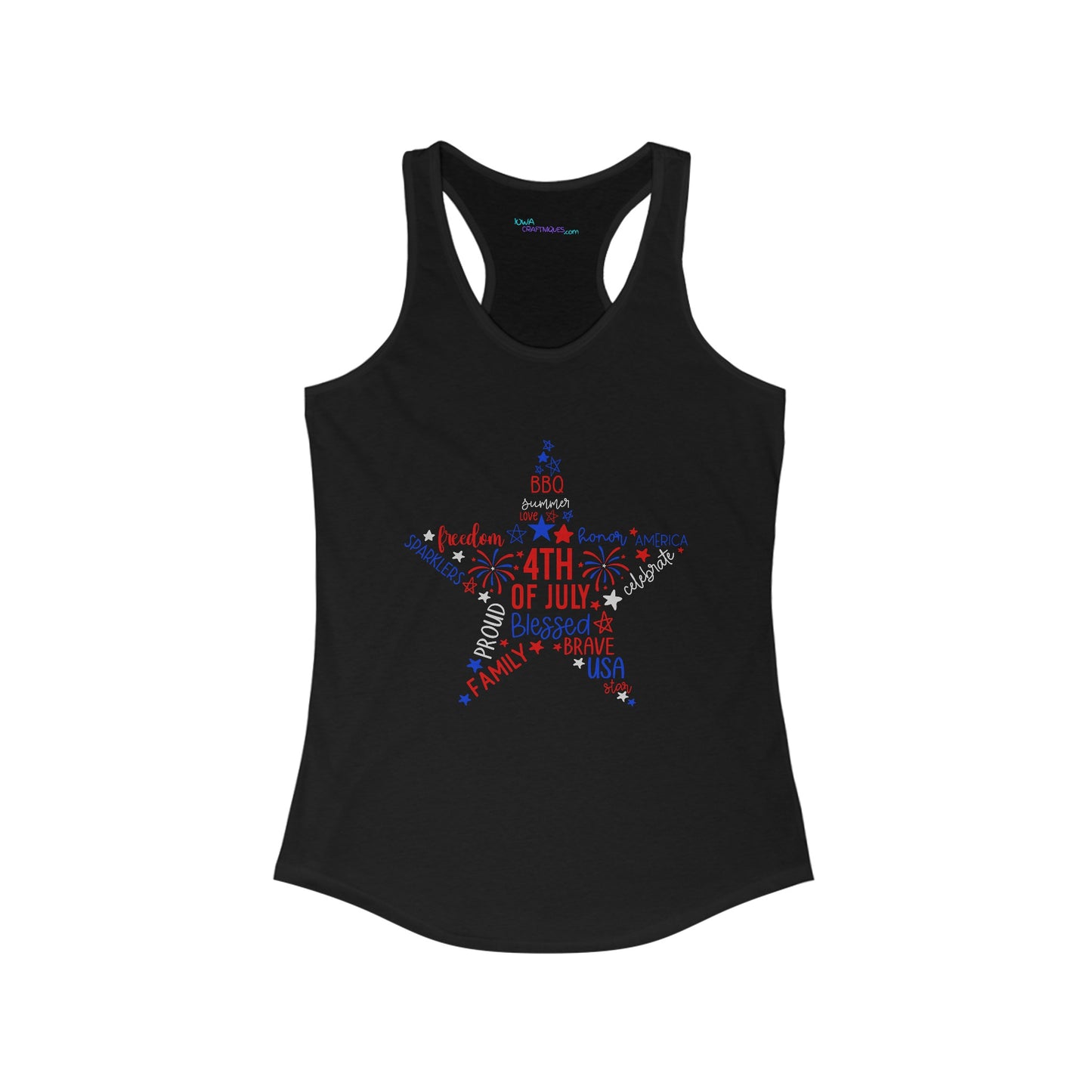 4th July Star Women's Ideal Racerback Tank