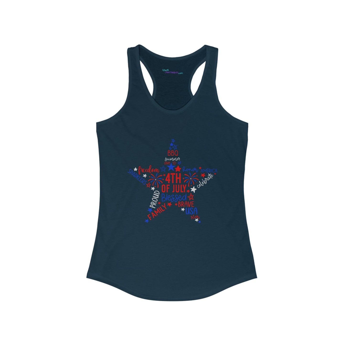 4th July Star Women's Ideal Racerback Tank