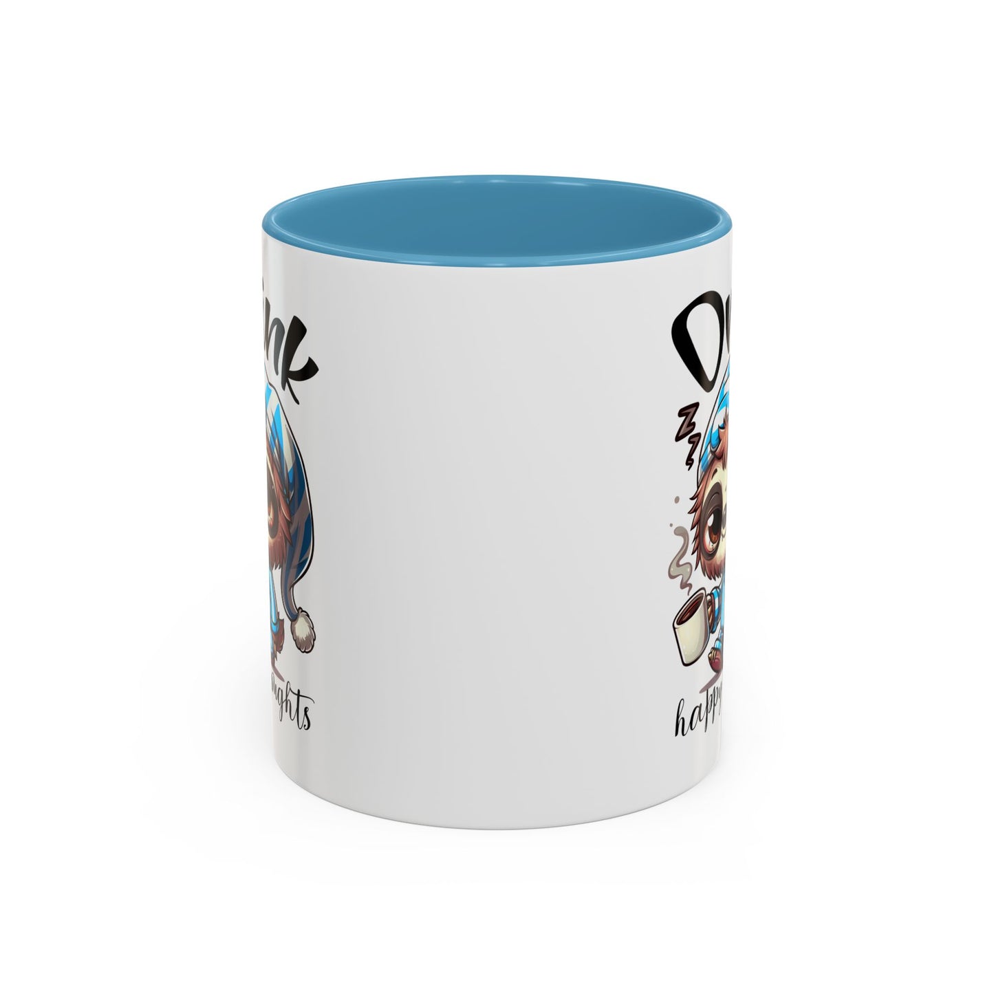 Drink Happy Thoughts Sloth Accent Coffee Mug – Perfect for Cozy Moments and Happy Thoughts