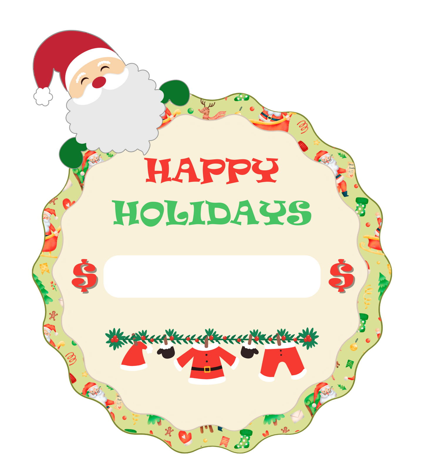 Circle Santa Money Holders
