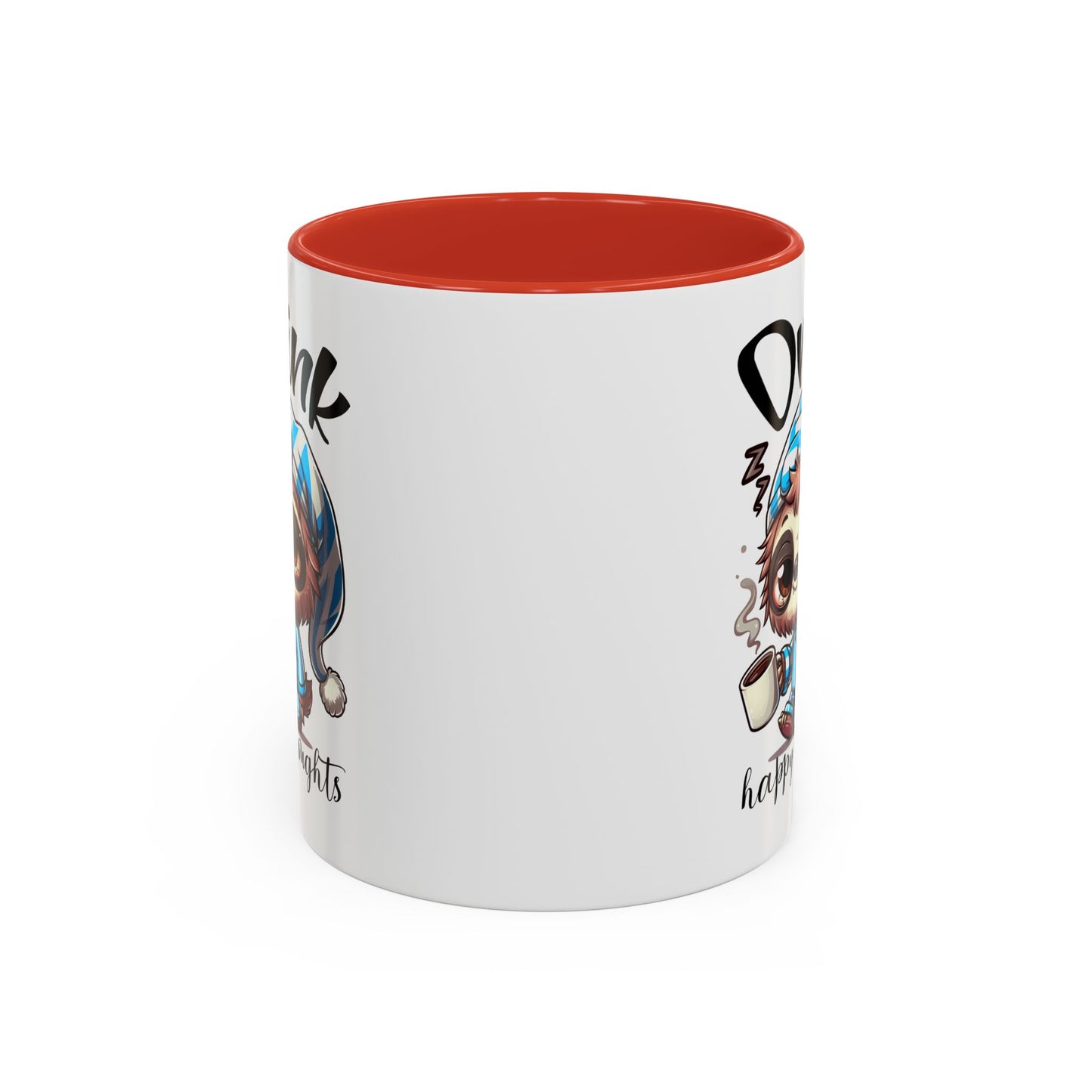 Drink Happy Thoughts Sloth Accent Coffee Mug – Perfect for Cozy Moments and Happy Thoughts