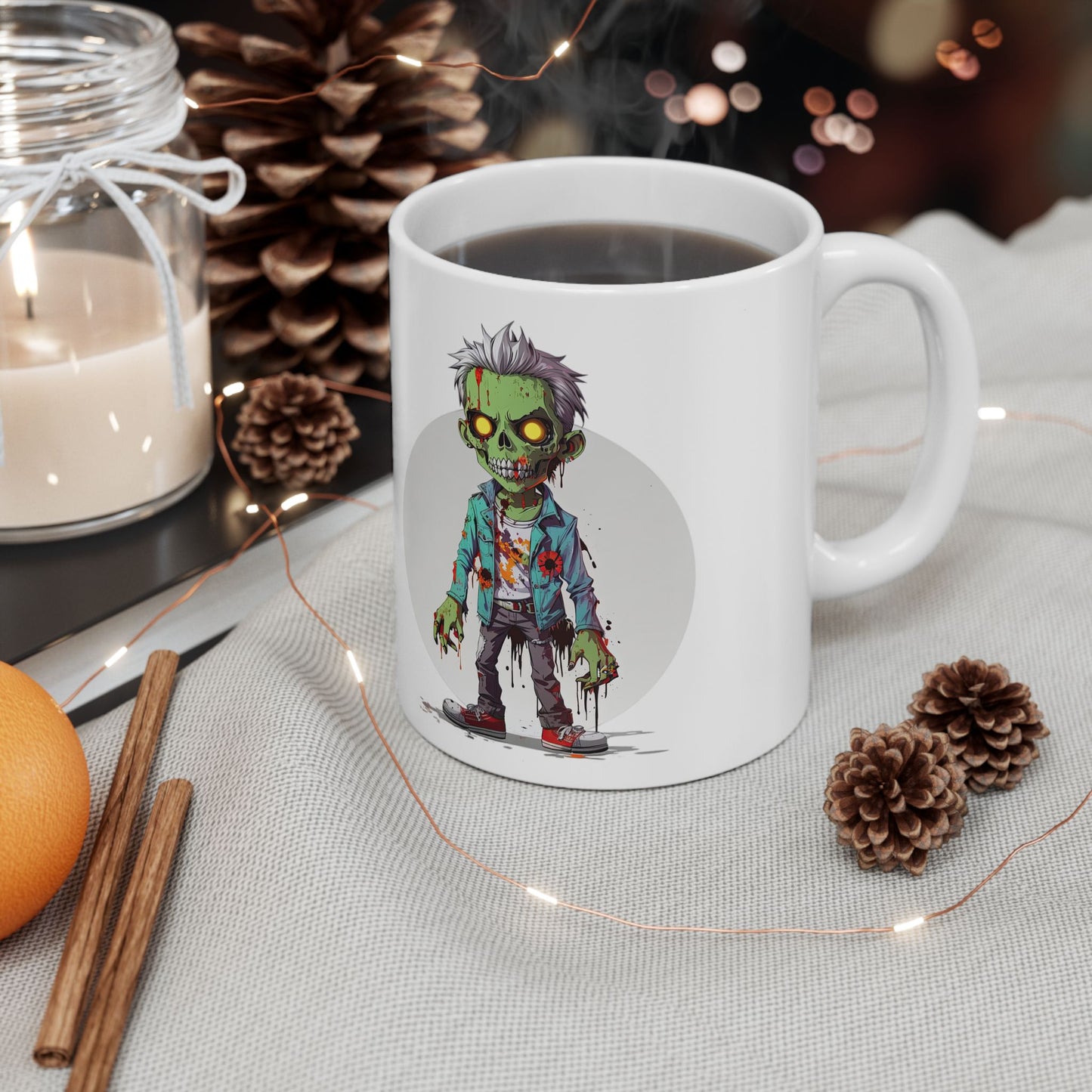 Zombie-Themed Ceramic Mug | 11oz & 15oz Sizes | Perfect for Halloween & Horror Fans