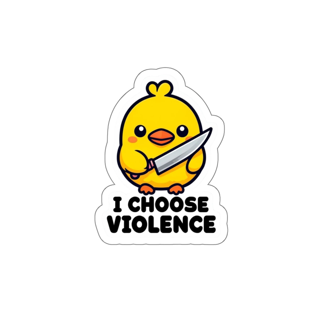 Cute Chick Violent Humor Kiss-Cut Stickers for Laptop and Decor