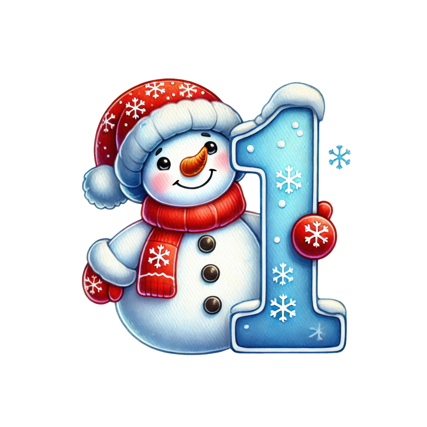 Customizable Cute Snowman Number Ornaments