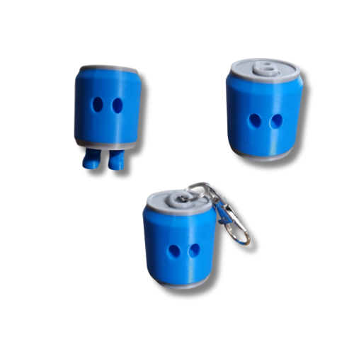 Blue Pop Can Figure and Keychain 3D printed