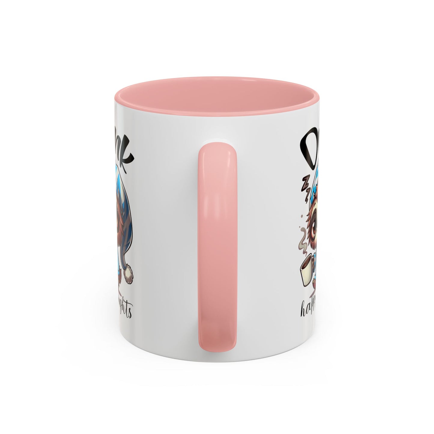 Drink Happy Thoughts Sloth Accent Coffee Mug – Perfect for Cozy Moments and Happy Thoughts