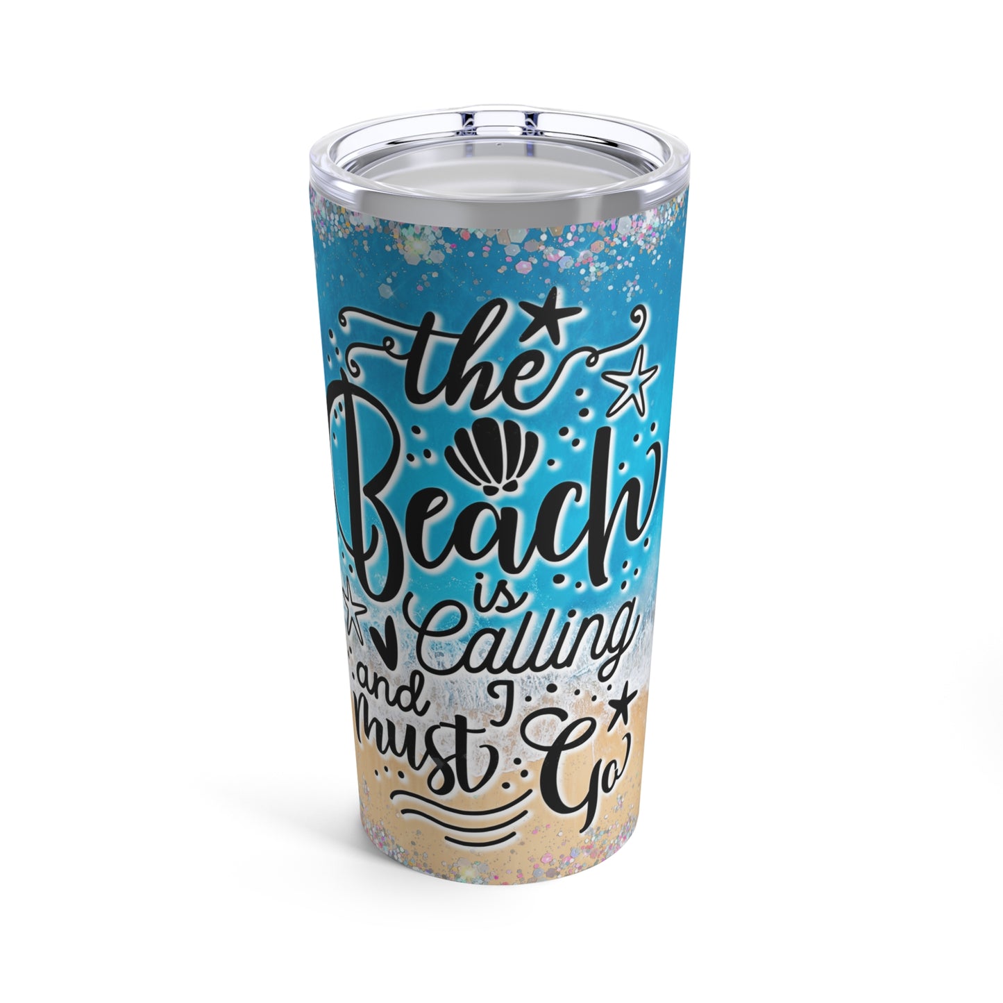 Beach Calling My Name Skinny Steel Tumbler with Straw, 20oz
