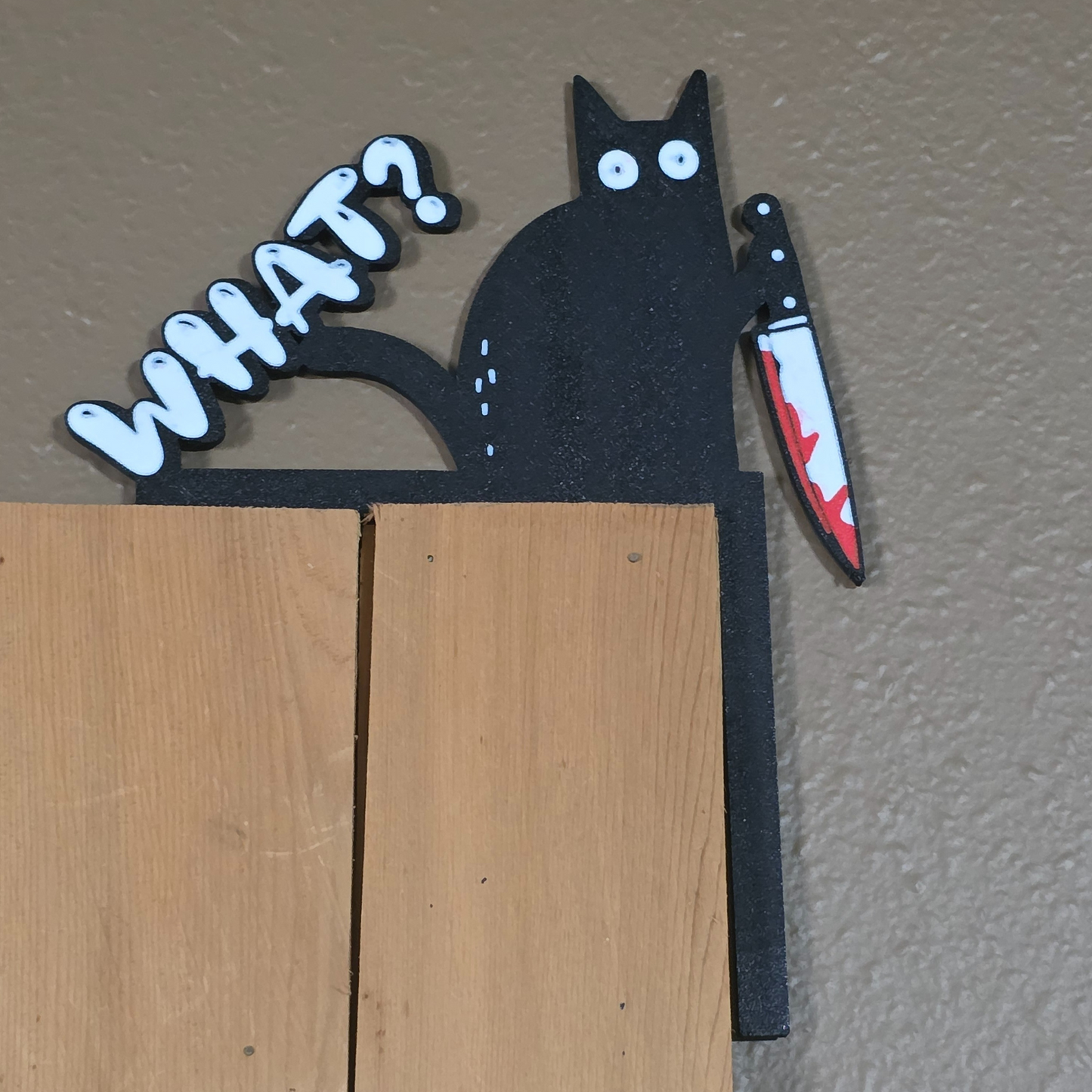 Cat What? Happy Halloween Door Corner