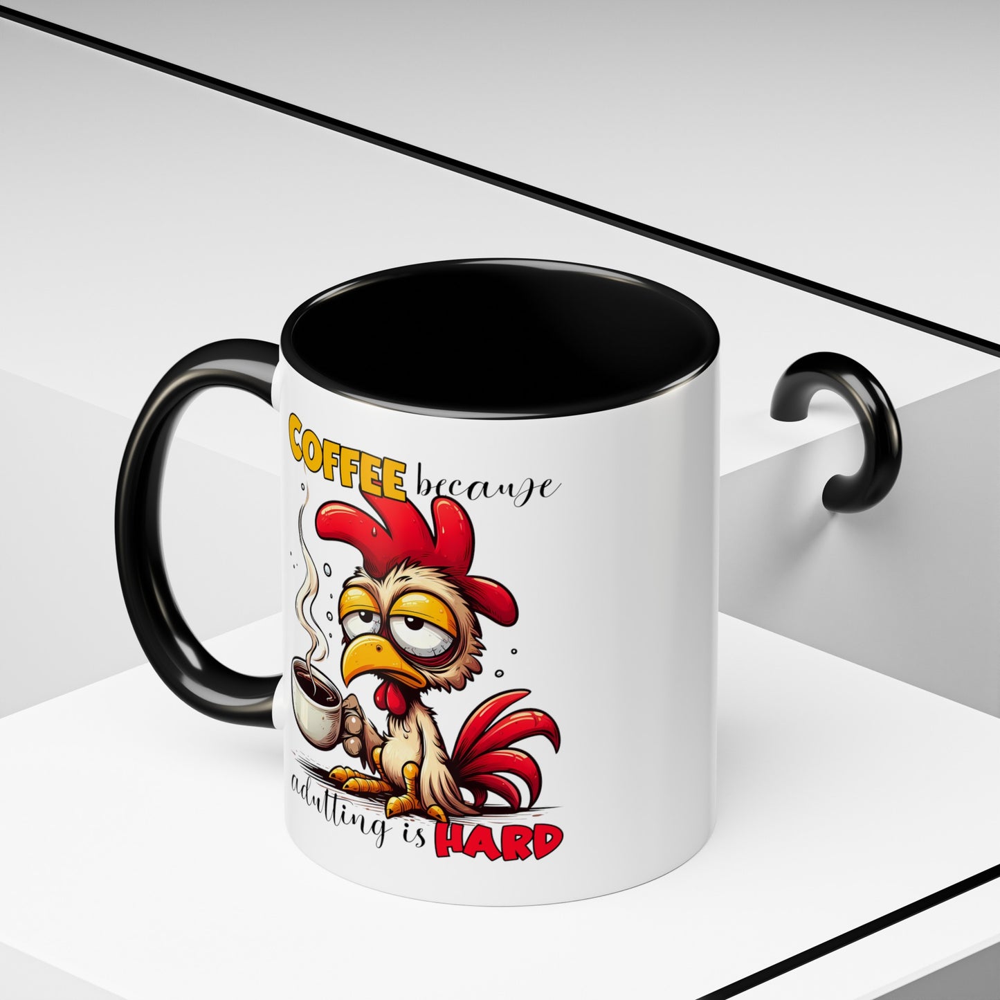 Adulting is Hard Accent Coffee Mug (11, 15oz)