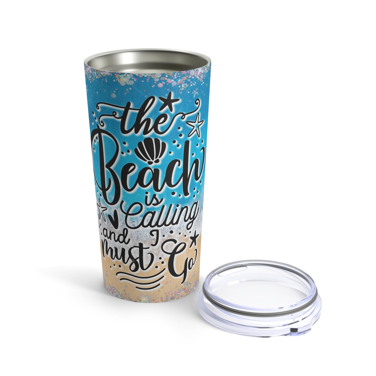 Beach Calling My Name Skinny Steel Tumbler with Straw, 20oz