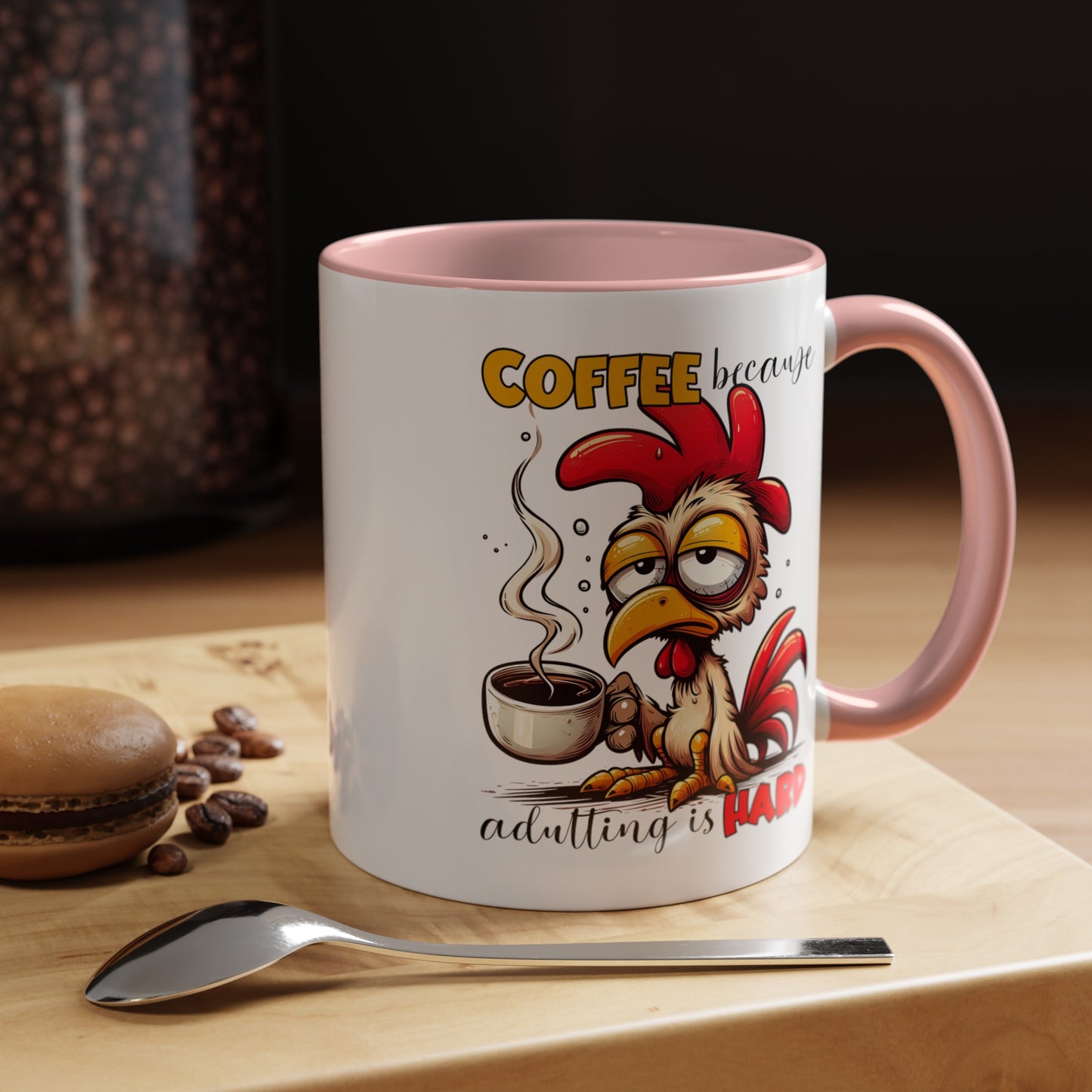 Adulting is Hard Accent Coffee Mug (11, 15oz)