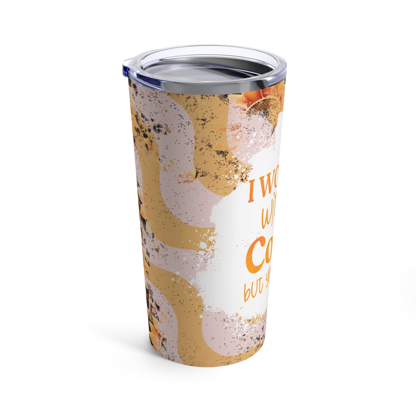 Won't Die without Coffee Skinny Steel Tumbler with Straw, 20oz