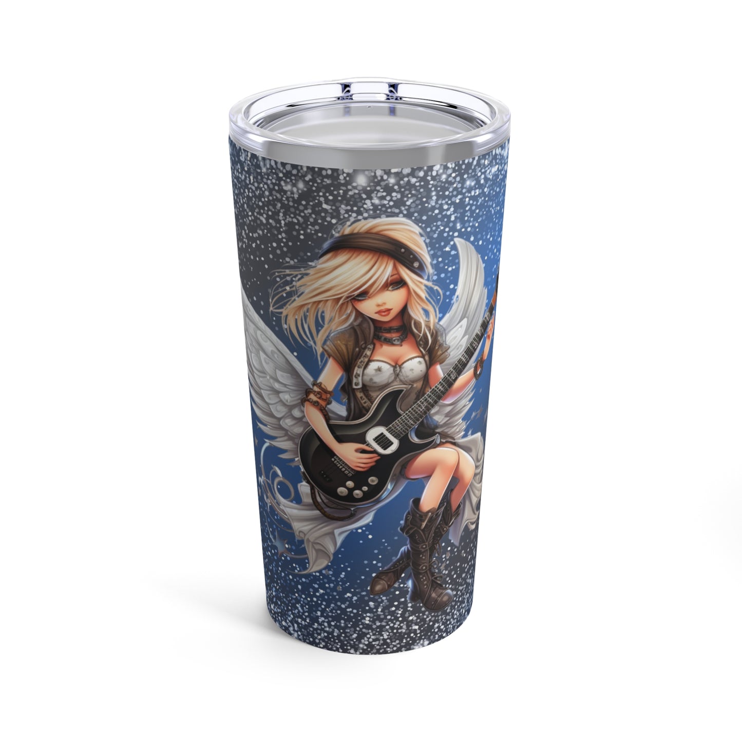 Fairy Guiter Girl 1 Skinny Steel Tumbler with Straw, 20oz