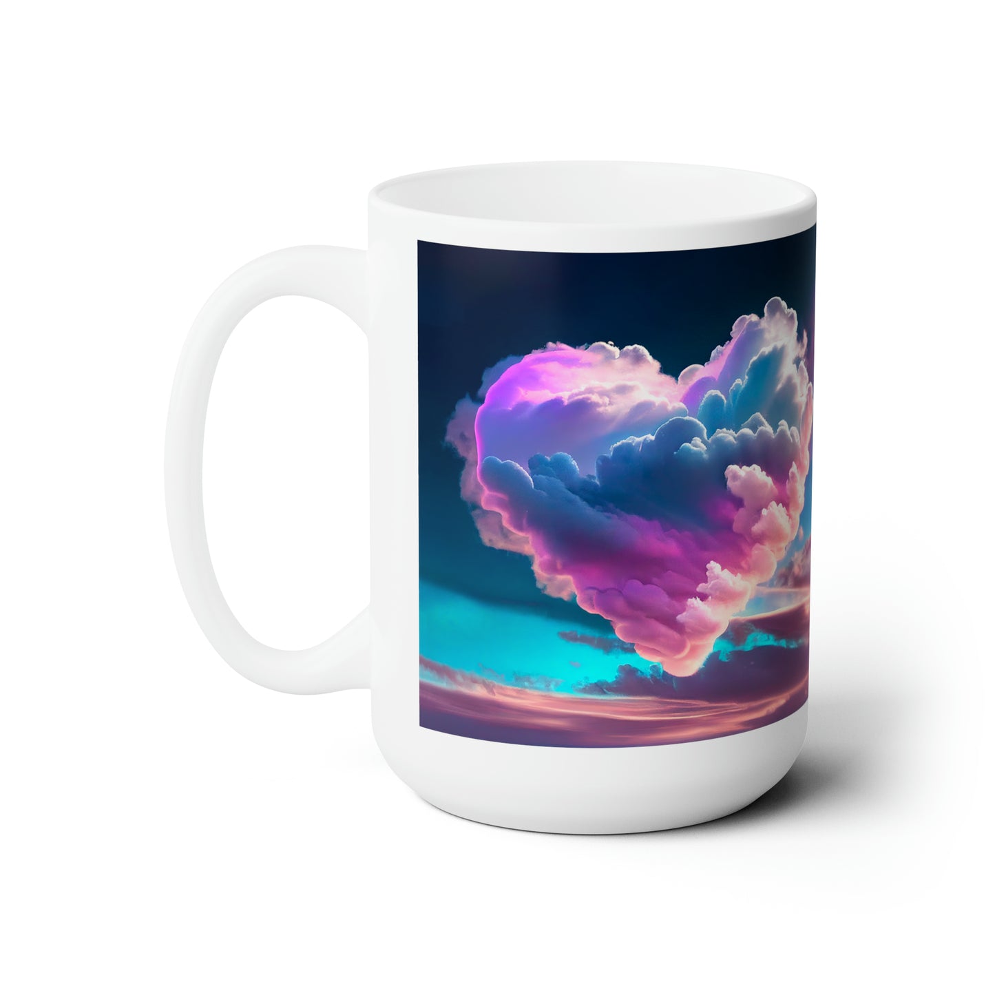 Colorful Clouds Hearts Ceramic Mug 15oz