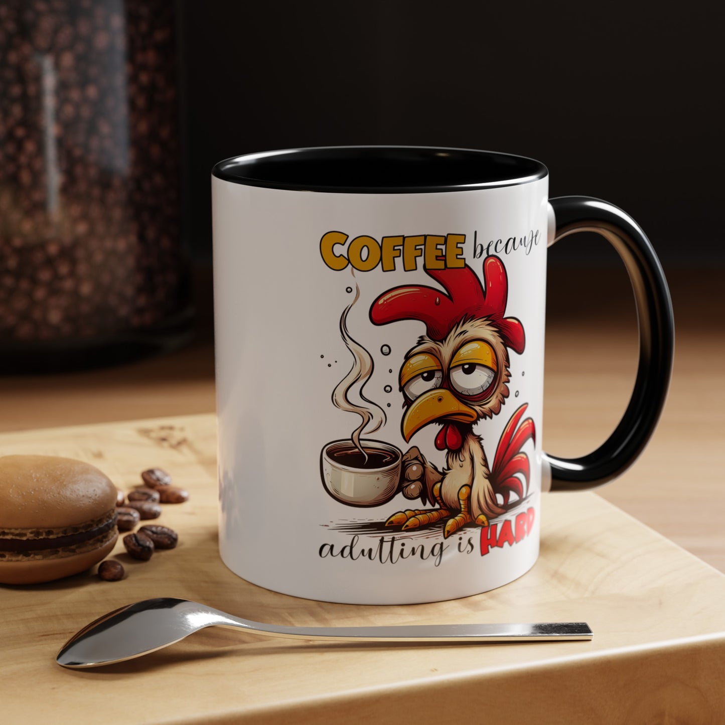 Adulting is Hard Accent Coffee Mug (11, 15oz)