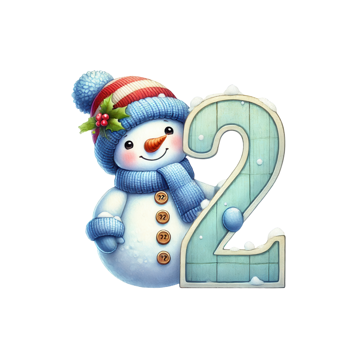 Customizable Cute Snowman Number Ornaments