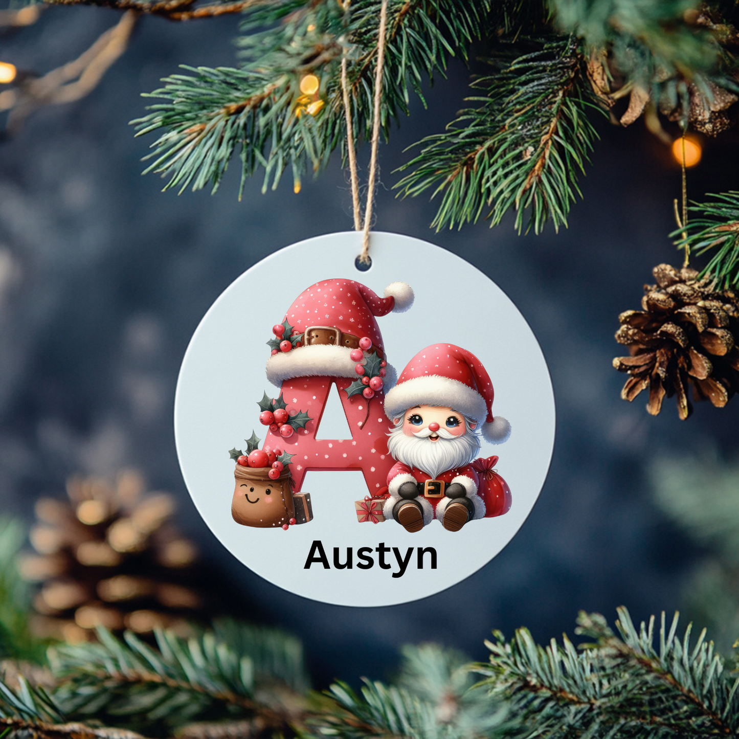 Customizable Clipart Santa Letter Ornaments