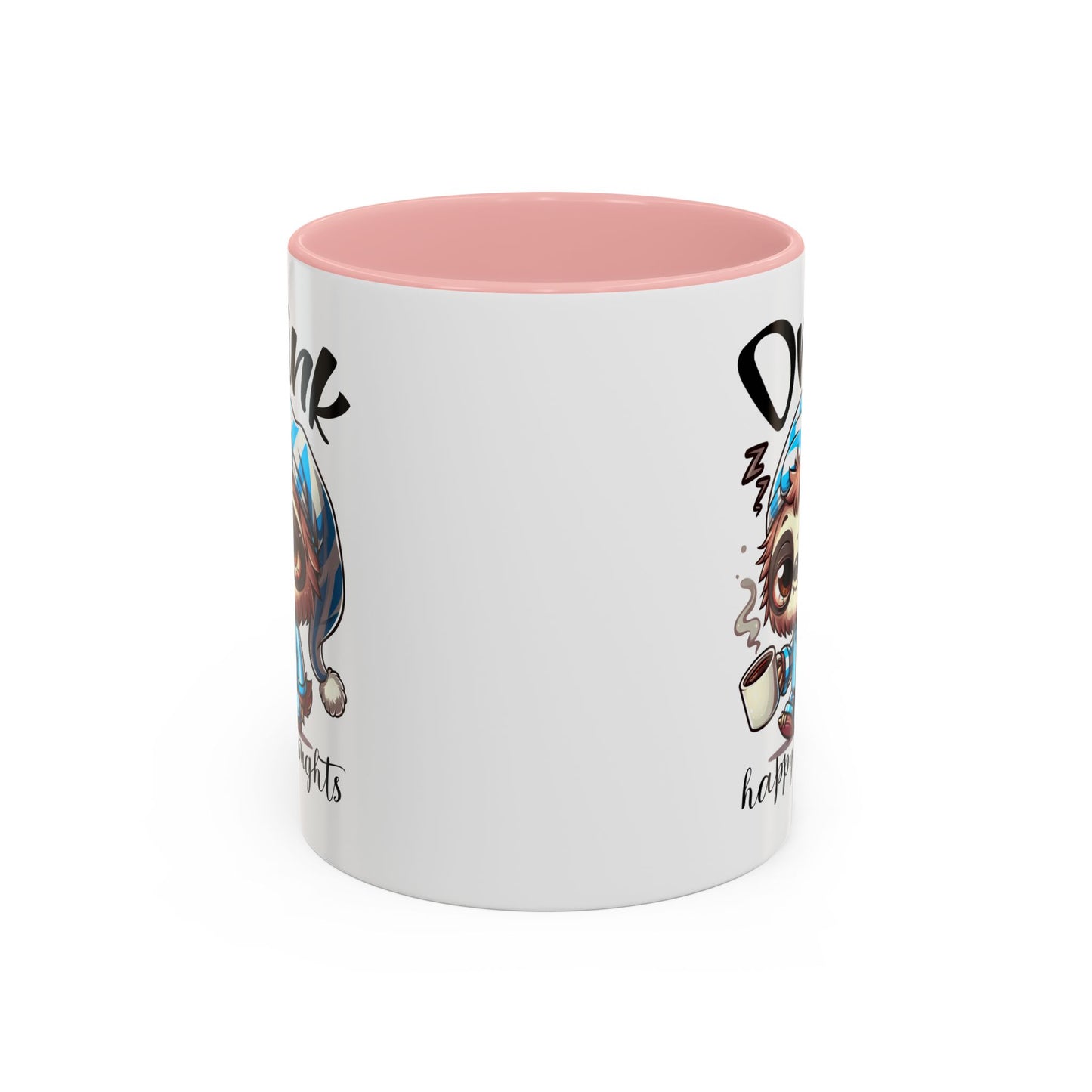 Drink Happy Thoughts Sloth Accent Coffee Mug – Perfect for Cozy Moments and Happy Thoughts