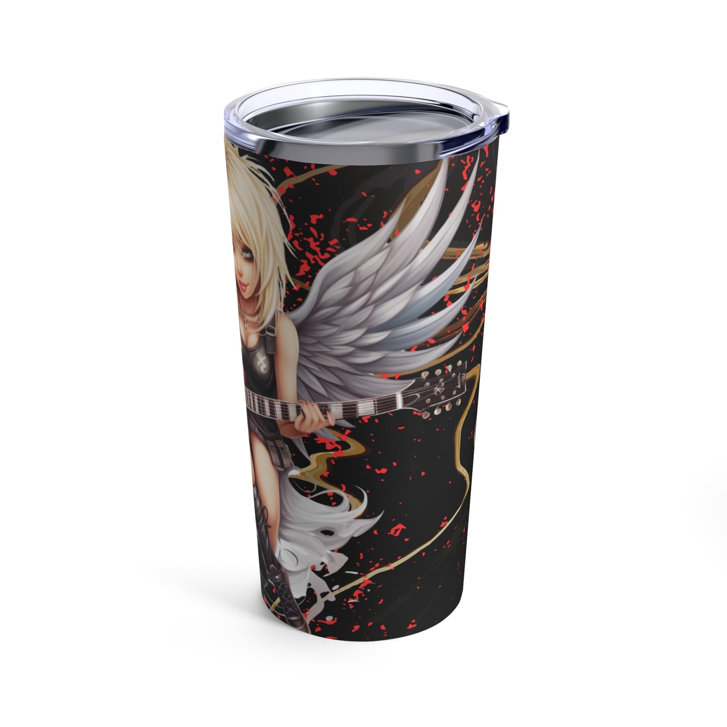 Fairy guitar 3 Skinny Steel Tumbler with Straw, 20oz
