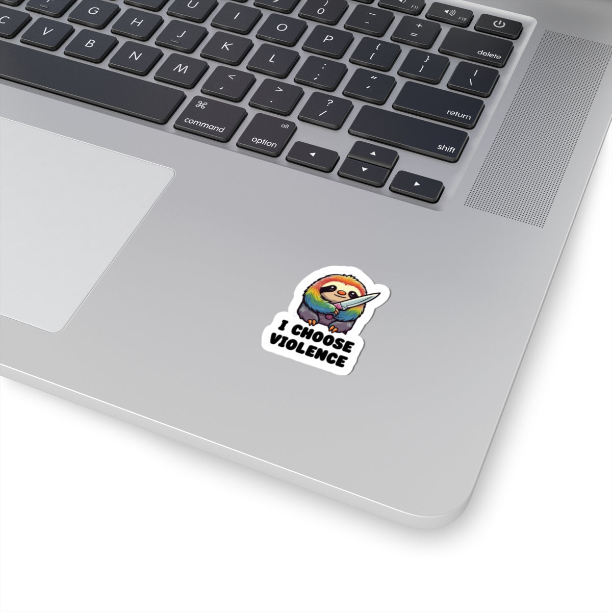 Funny Sloth Kiss-Cut Sticker - "I Choose Violence" - Cute and Quirky Decor for Laptops, Water Bottles, and More
