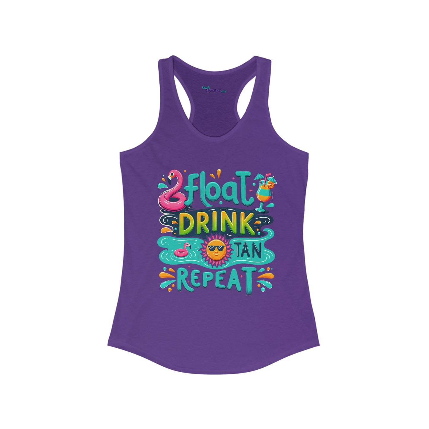 Float Drink Tan Repeat Women's Ideal Racerback Tank