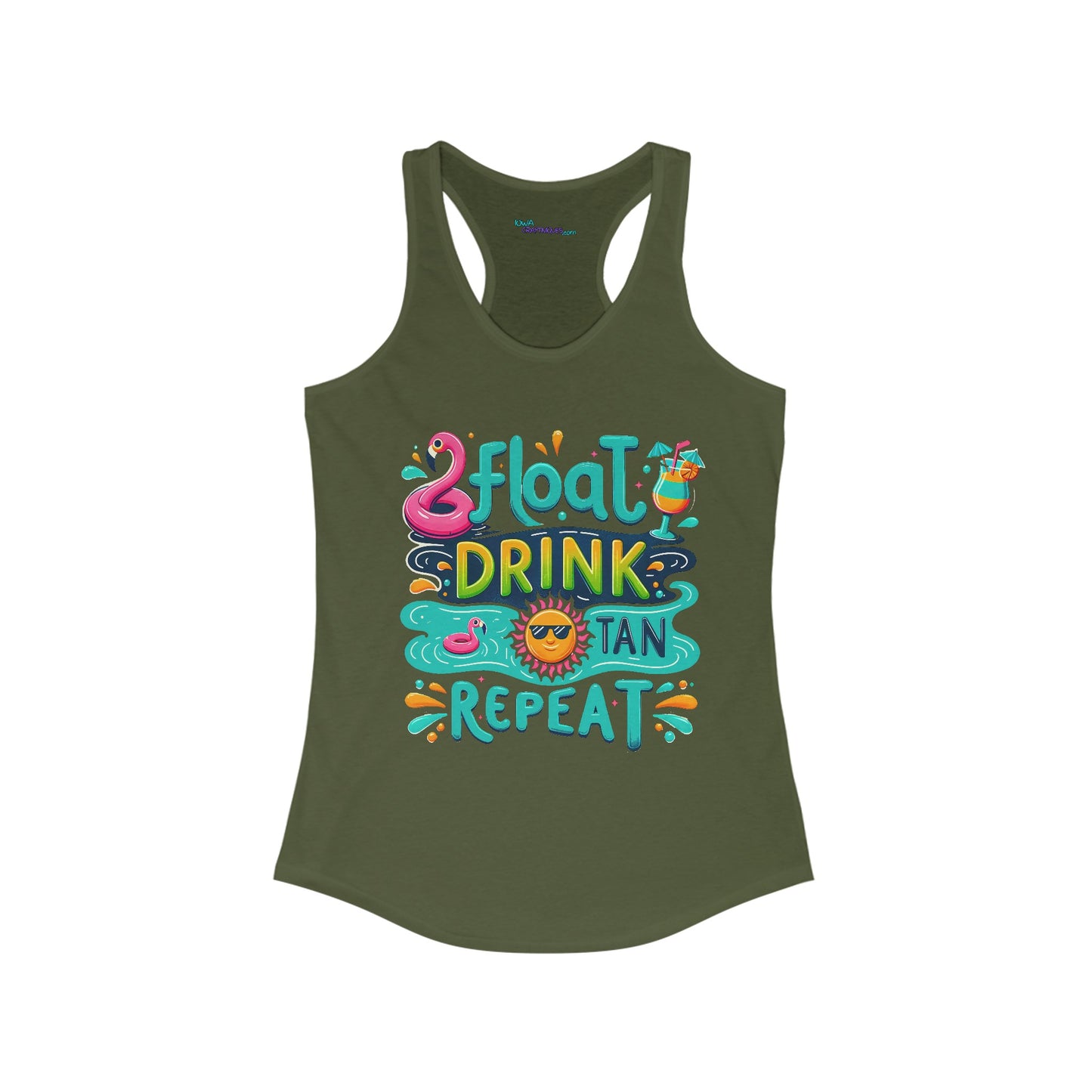 Float Drink Tan Repeat Women's Ideal Racerback Tank