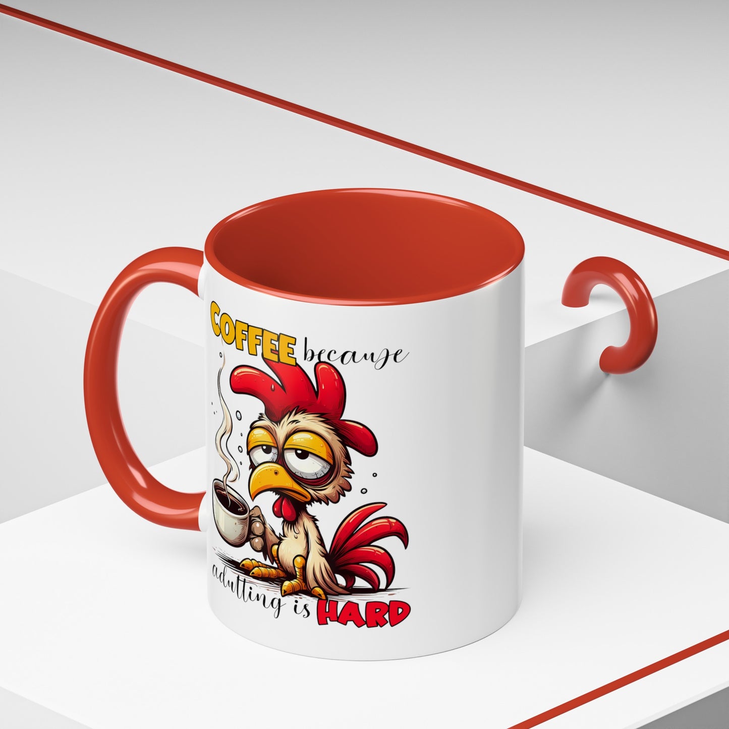 Adulting is Hard Accent Coffee Mug (11, 15oz)